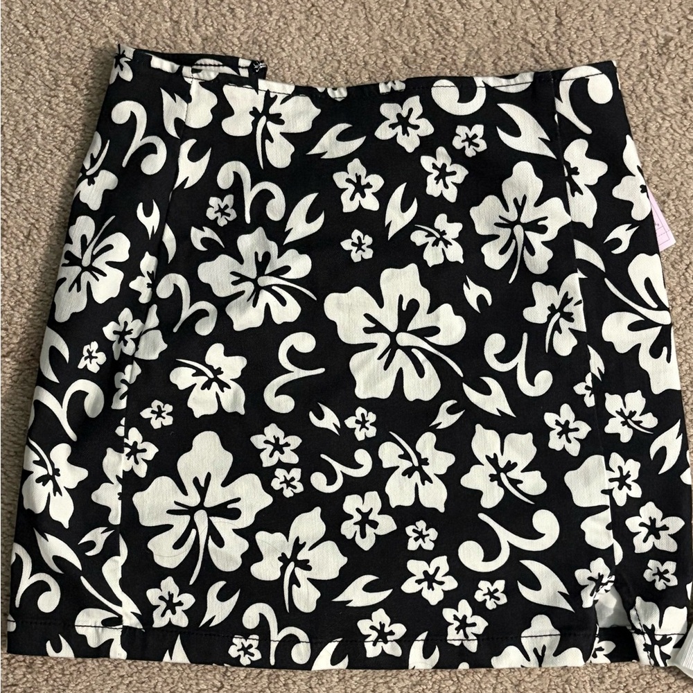 A New Day Black and White Mini A-line Skirt
